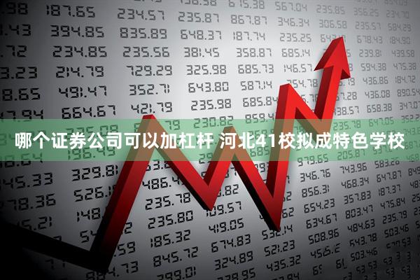 哪个证券公司可以加杠杆 河北41校拟成特色学校