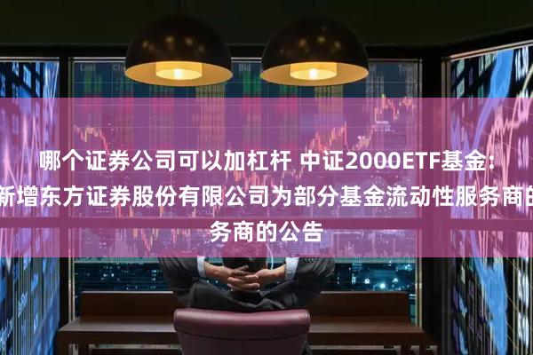 哪个证券公司可以加杠杆 中证2000ETF基金: 关于新增东方证券股份有限公司为部分基金流动性服务商的公告